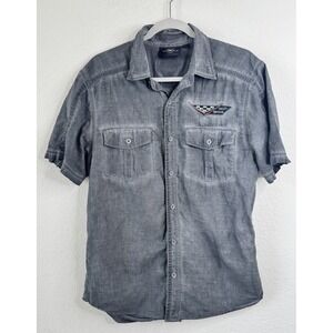 Harley-Davidson Genuine Motorclothes Button Up Shirt Men's M Gray Short Sleeve